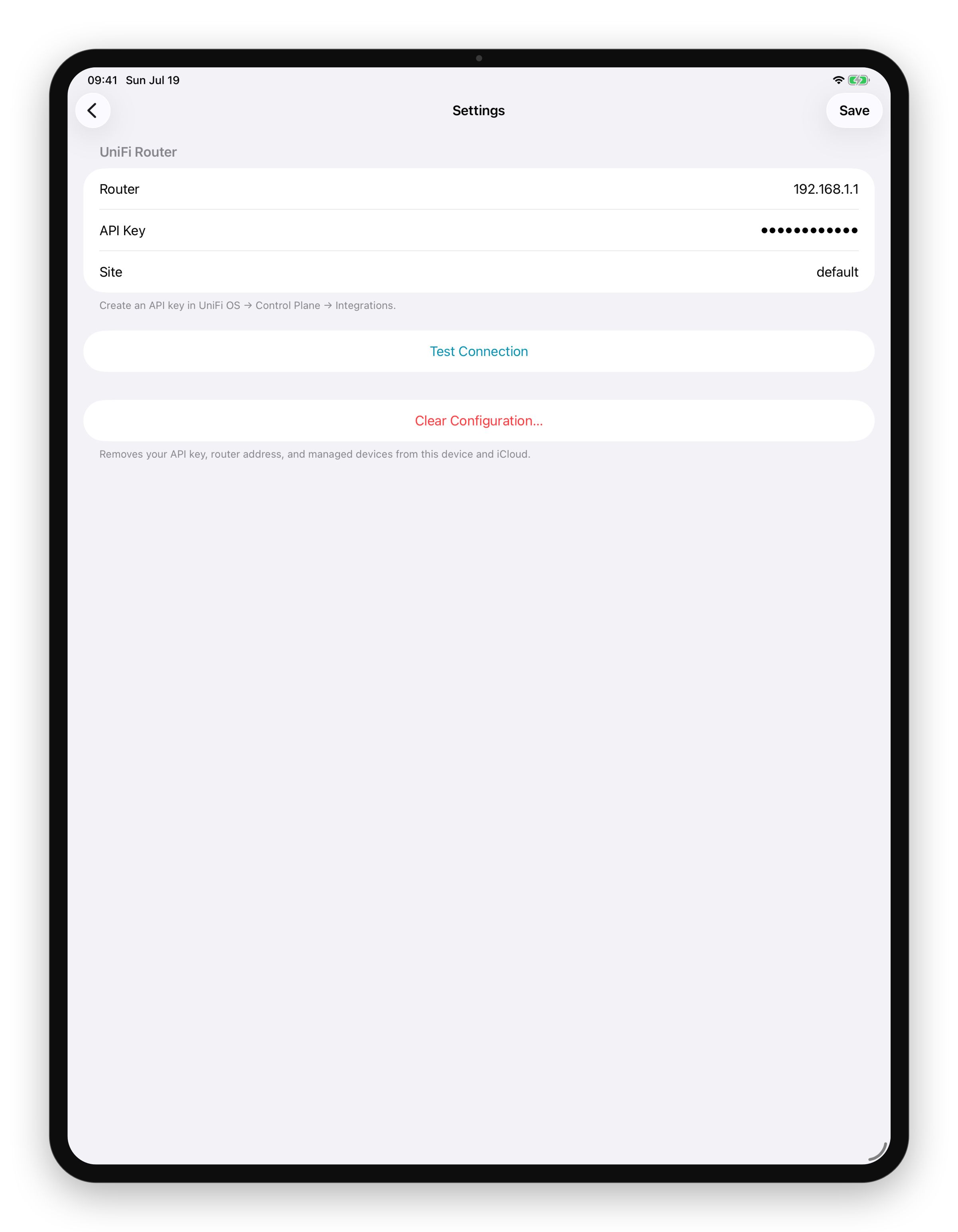 Blocker settings on iPad