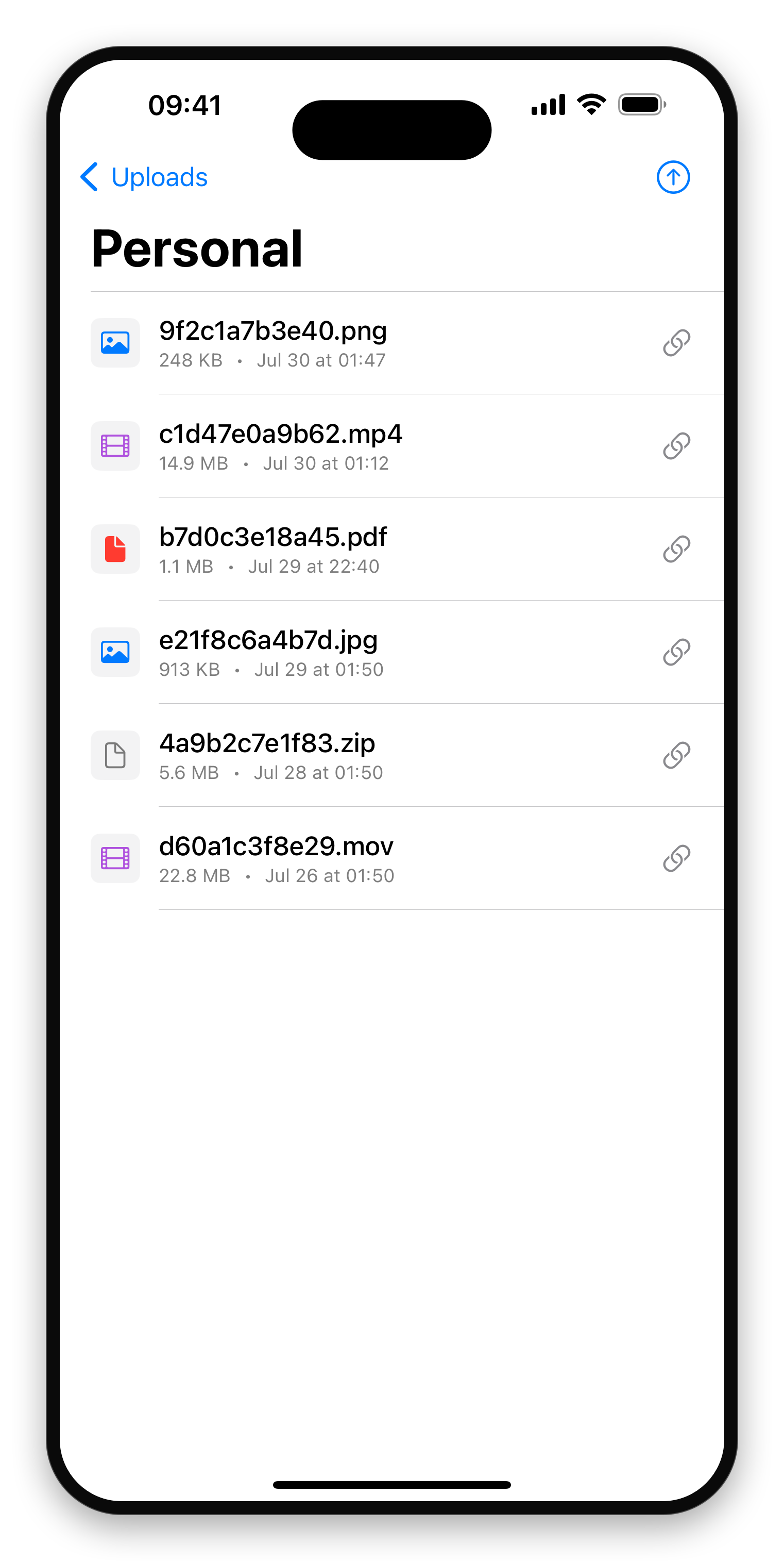 Uploads on iPhone