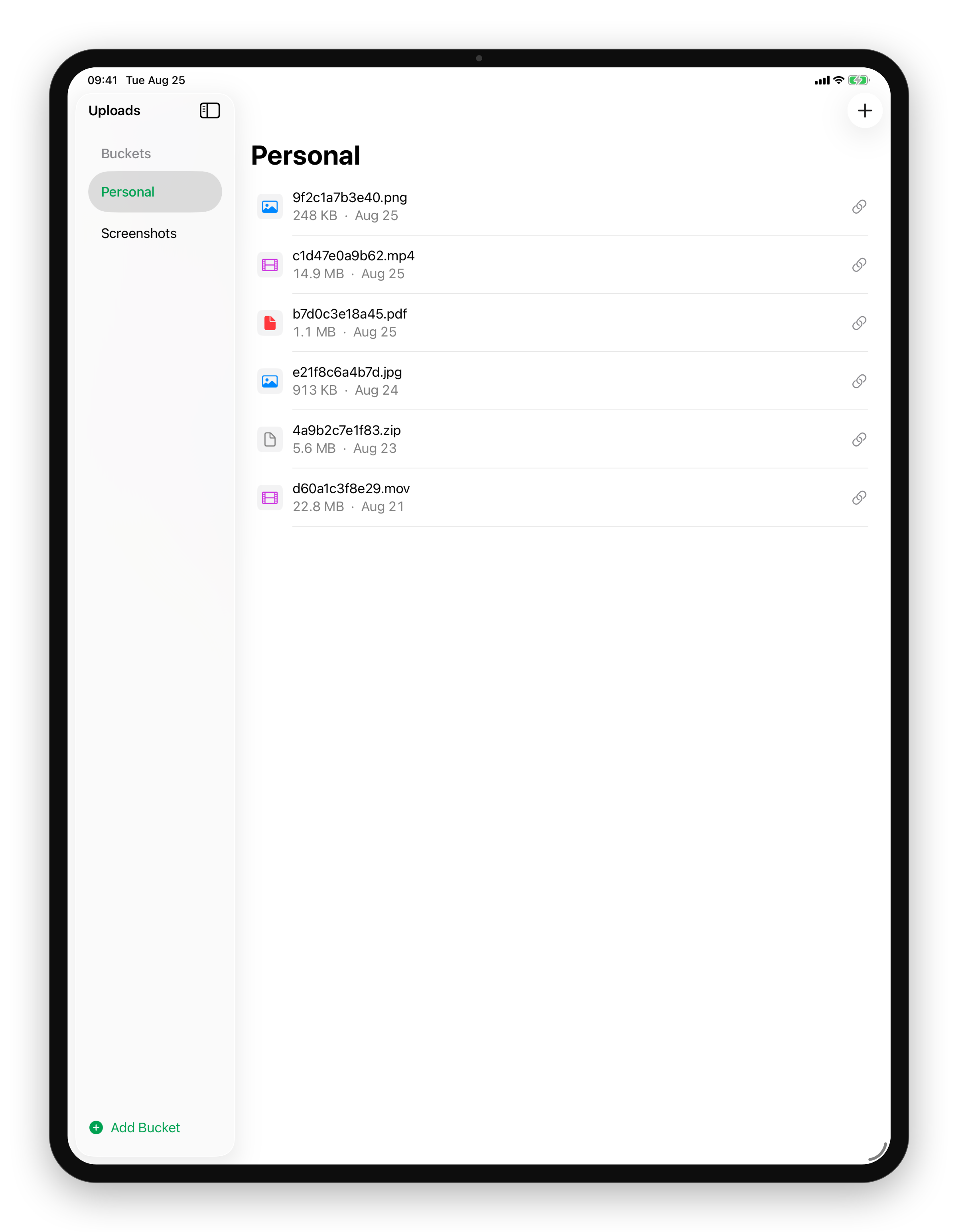 Uploads on iPad